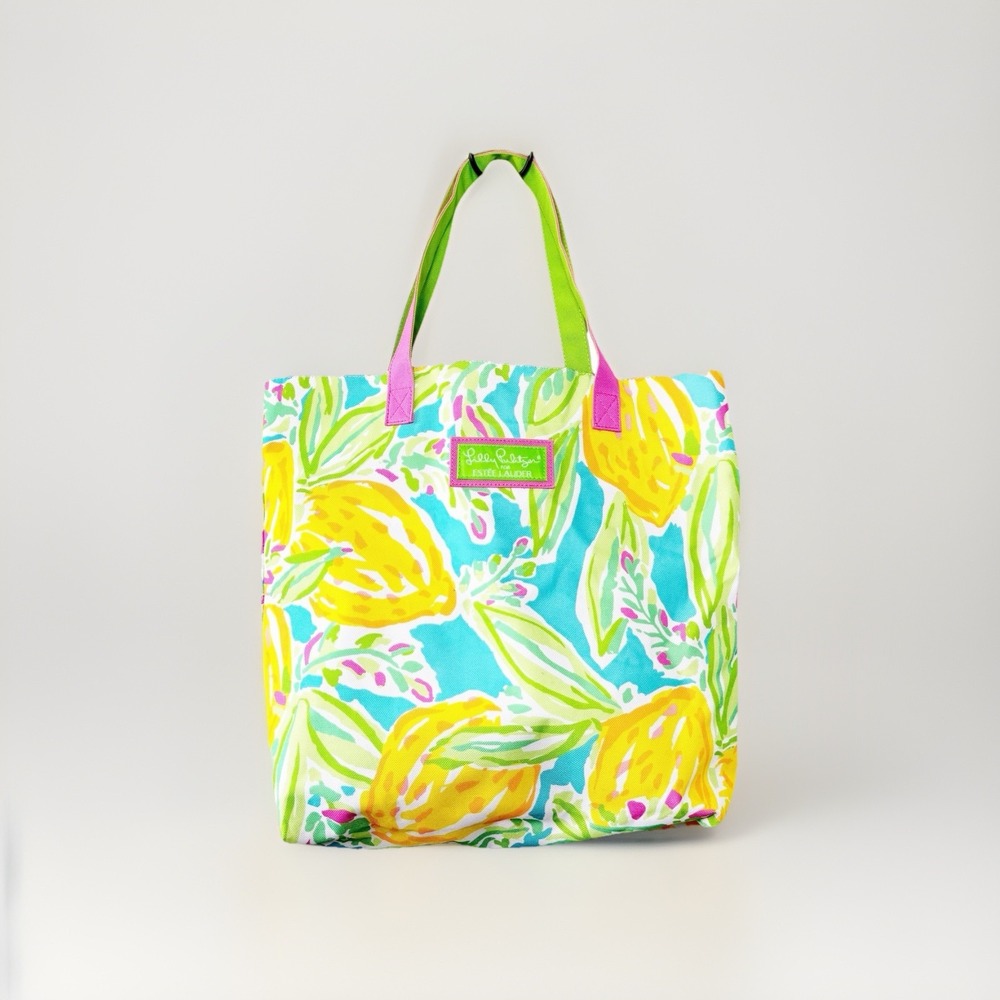 Lilly Pulitzer for Estee Lauder Lemon Print Tote Bag Multicolor Travel‎ Preppy